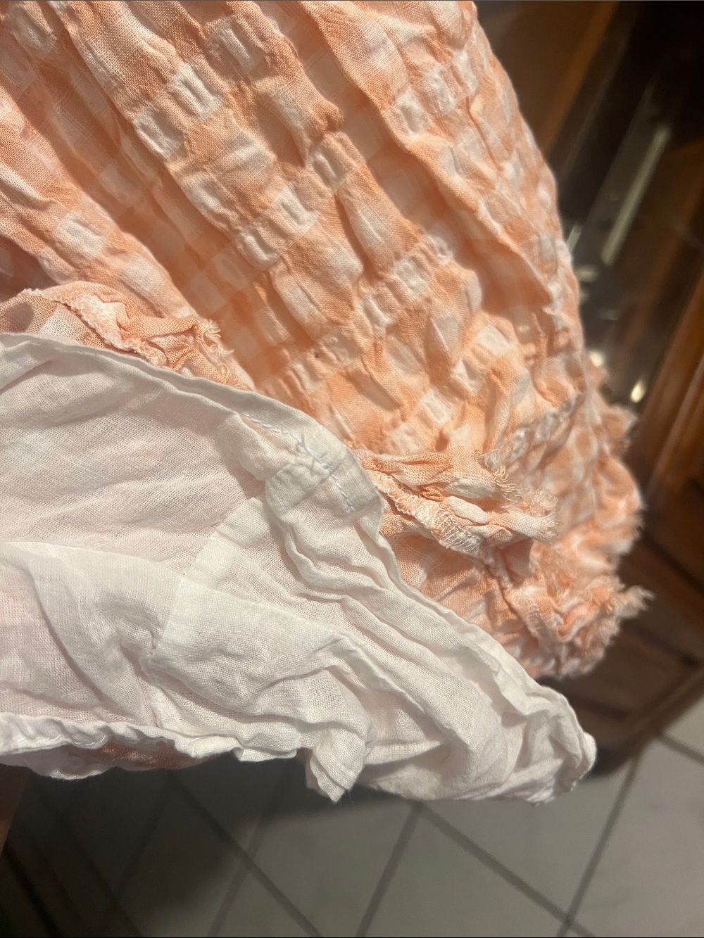 Forever 21 Peach Gingham Textured Romper - Picture 13 of 13